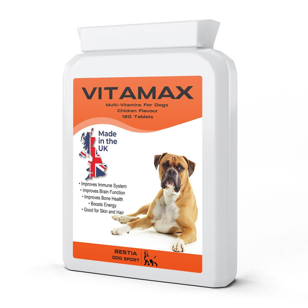 Multivitamine pentru câini Bestia Dog Sport VitaMAX – tablete masticabile cu pui