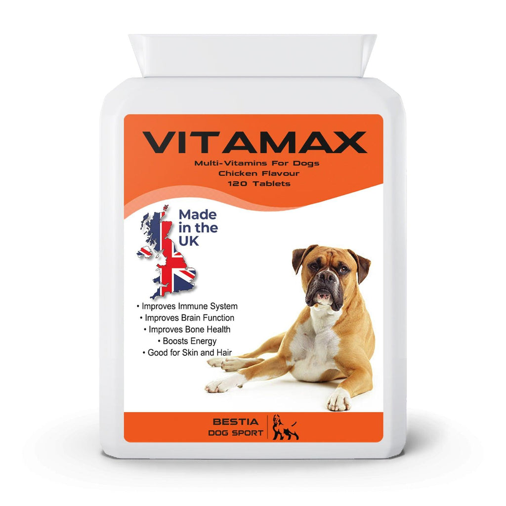 Multivitamine pentru câini Bestia Dog Sport VitaMAX – tablete masticabile cu pui