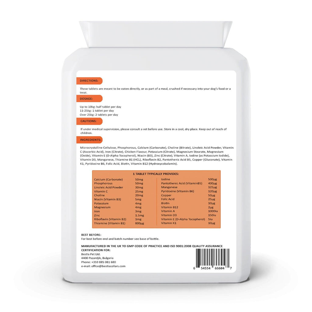 Multivitamine pentru câini Bestia Dog Sport VitaMAX – tablete masticabile cu pui