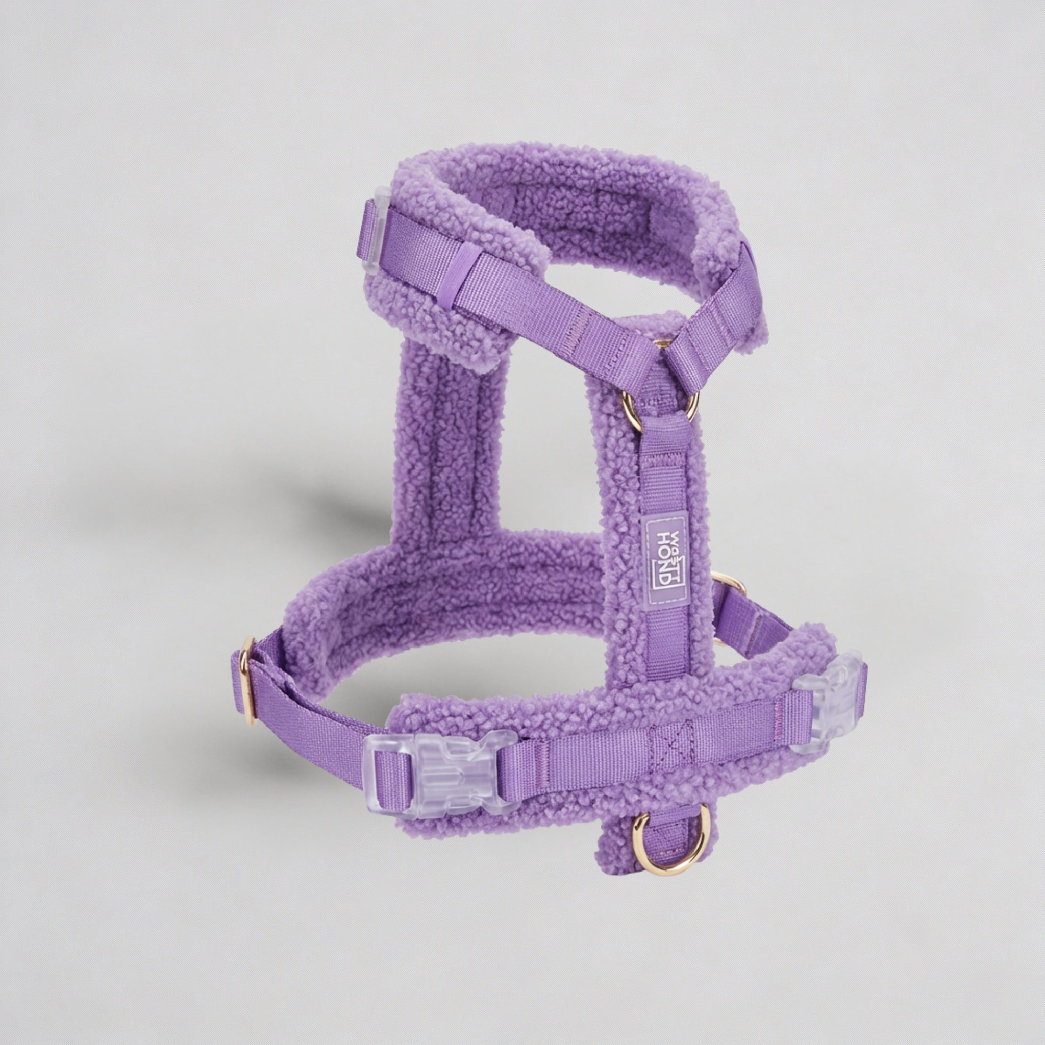 Set ham Teddy pentru câini – material plușat, violet lavandă, lesă 240 cm