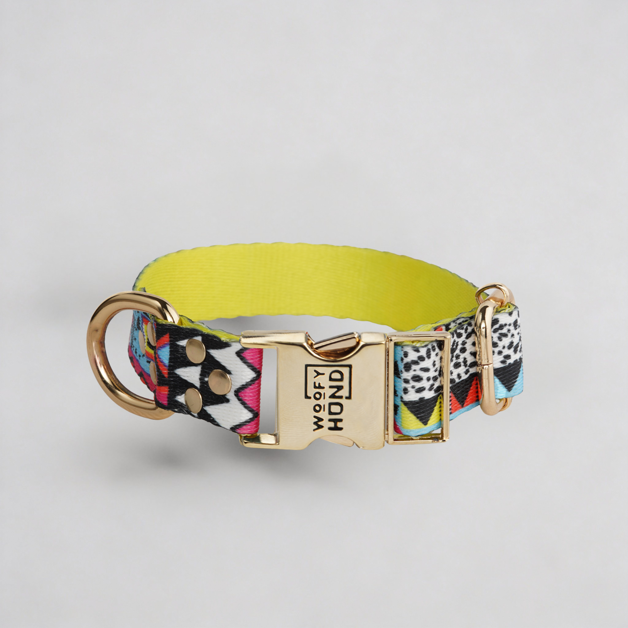 Zgardă pentru câini Ethnic-Vibrance – poliester premium, accesorii aurii