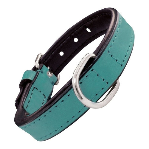 Zgardă Câine Gloria Padded Turcoaz – Piele, Căptușită, 45x2 cm