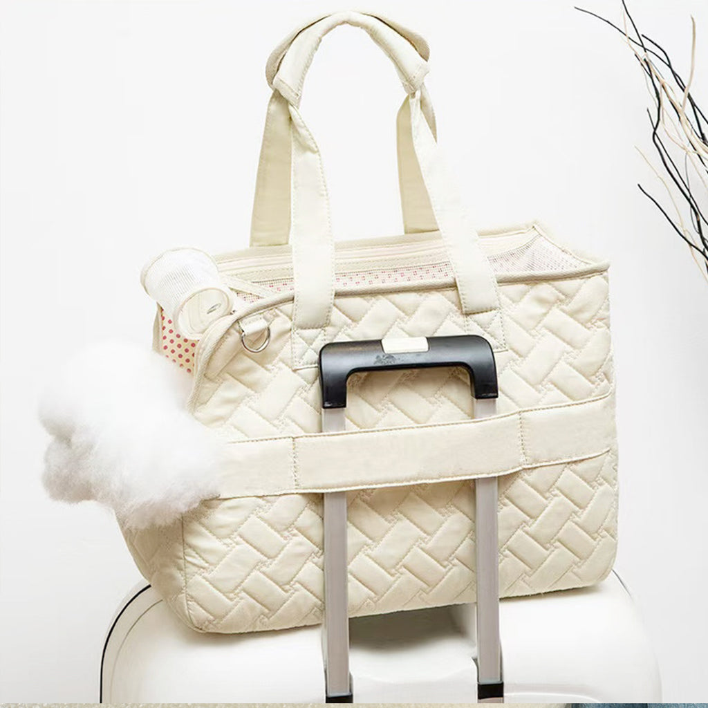 Geantă crossbody pentru pisici și câini mici – pânză ușoară cu broderie