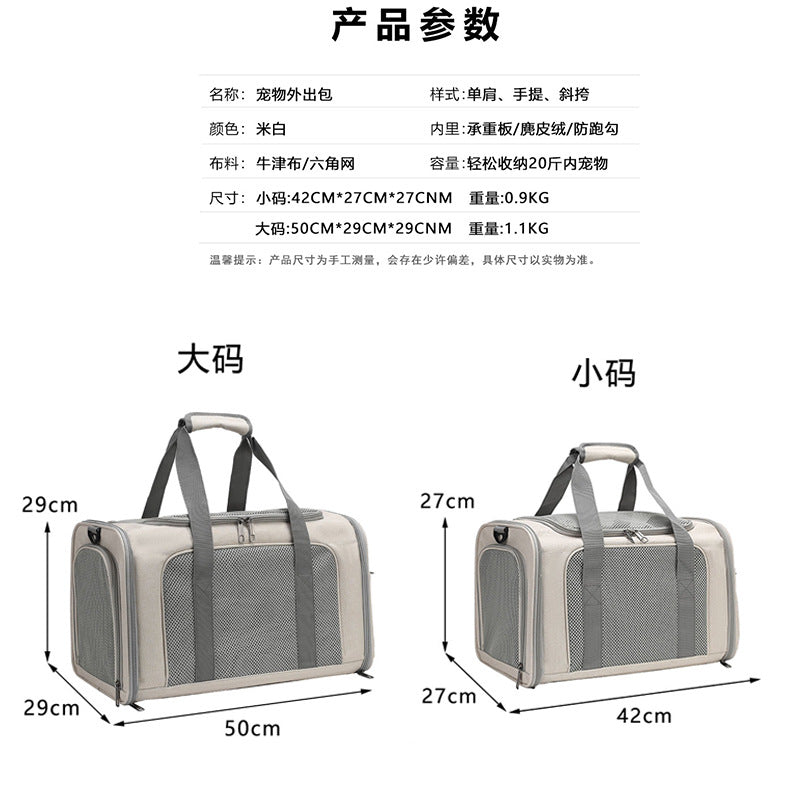 Geantă transport pliabilă pentru pisici și câini – Oxford respirabil, capacitate mare