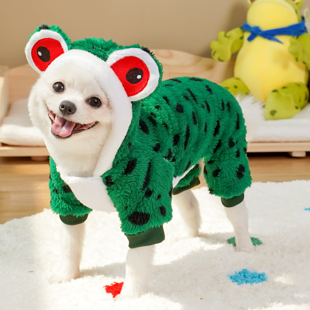Hăinuță costum pentru pisici și câini – dinozaur, broască, urs, toamnă-iarnă