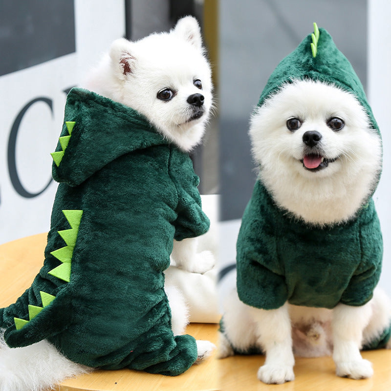 Hăinuță costum pentru pisici și câini – dinozaur, broască, urs, toamnă-iarnă