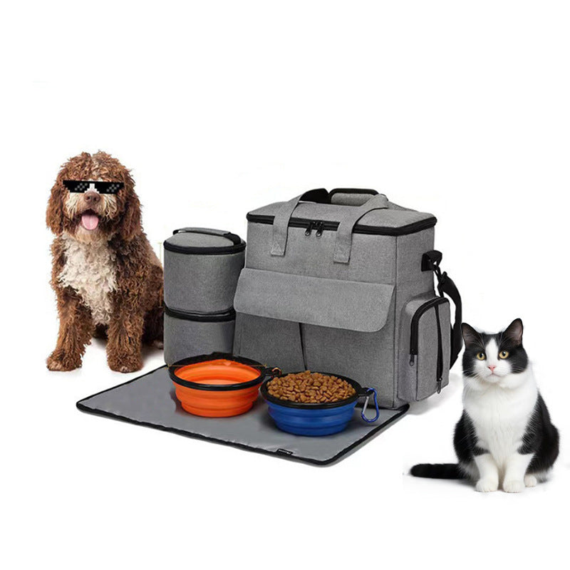 Rucsac pentru mâncare câini și pisici – Oxford pliabil, set complet 6 piese