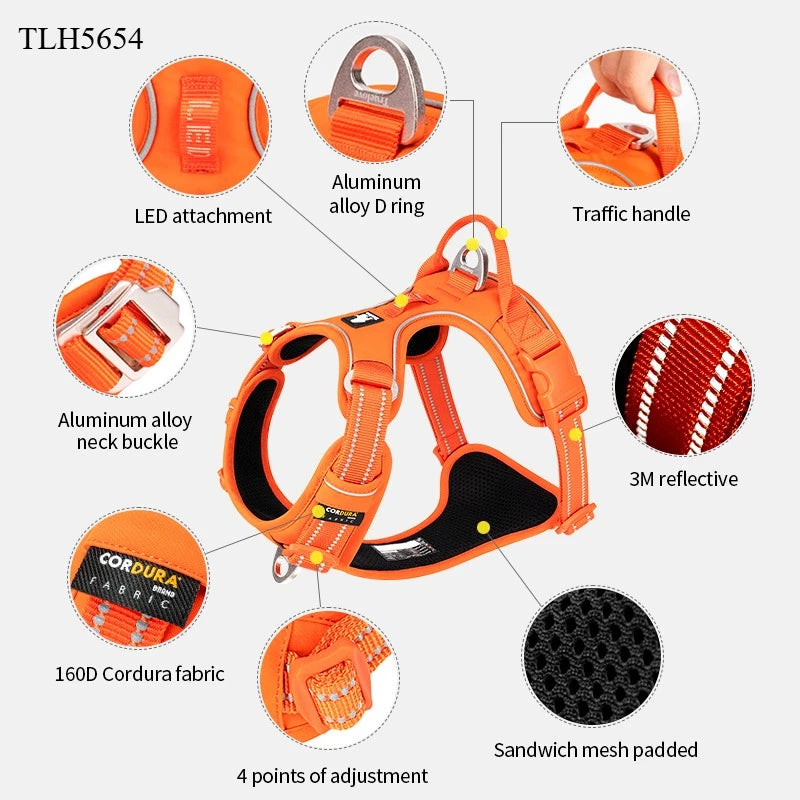 Ham Tactic Reflectorizant Truelove pentru Câini – Nylon Respirabil, Toate Mărimile