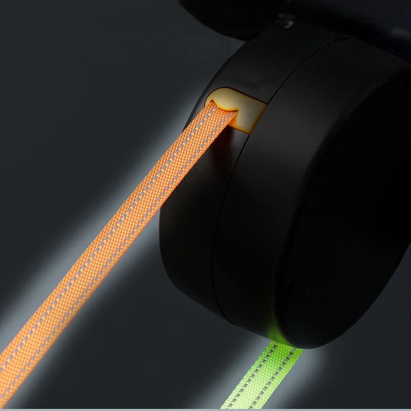Lesa retractabila dubla LED reflectorizanta 3M 360 grade fara incurcaturi