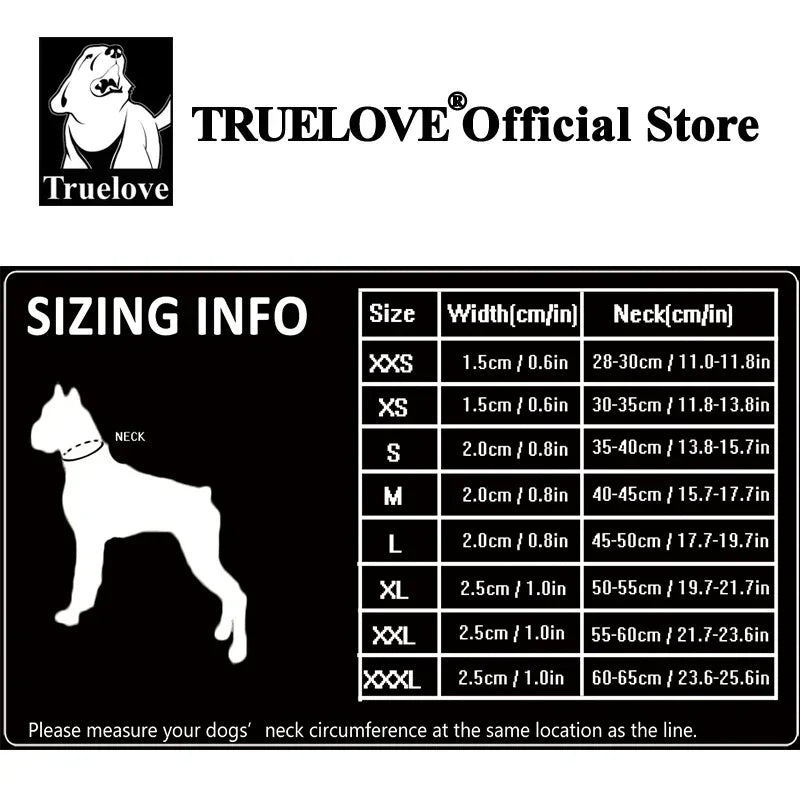 Zgarda caini Truelove mesh moale 3M reflectorizanta 8 marimi toate rasele