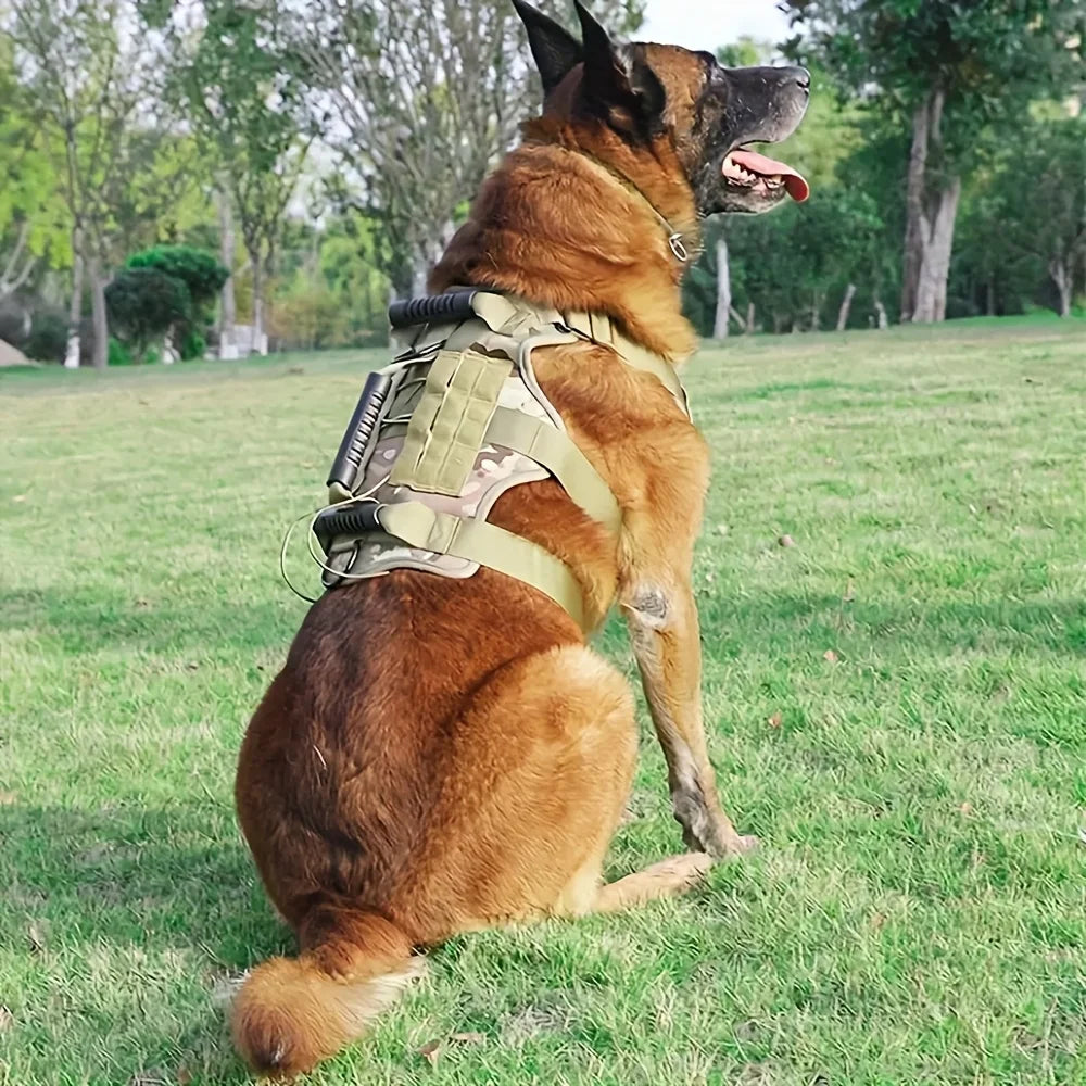 Ham tactic No Pull pentru câini – reflectorizant, cu mâner și 4 patch-uri