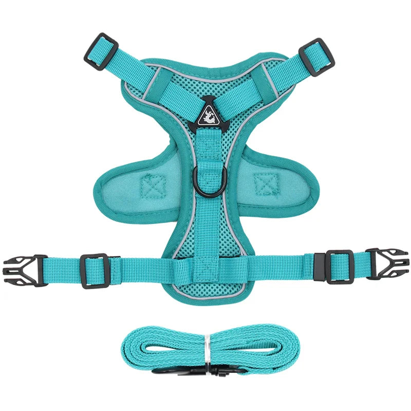 Set Ham + Lesa Reflectorizant Mesh XLeiPet – Respirabil, Pisici si Caini Mici, Primavara/Vara