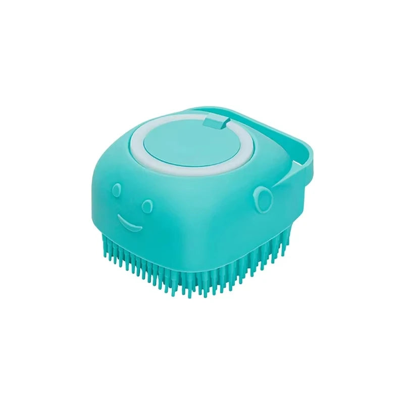 Perie Dus Silicon cu Rezervor Sampon Integrat – Autocuratare, Detangling, Caini si Pisici