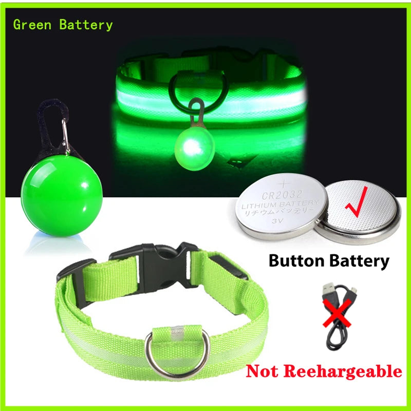 Zgarda luminoasa LED USB reincarcabila caini pisici siguranta noapte COOYOMOO
