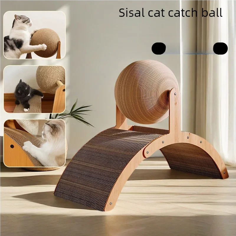 Minge Zgariator din Lemn 2 in 1 pentru Pisici cu Sisal