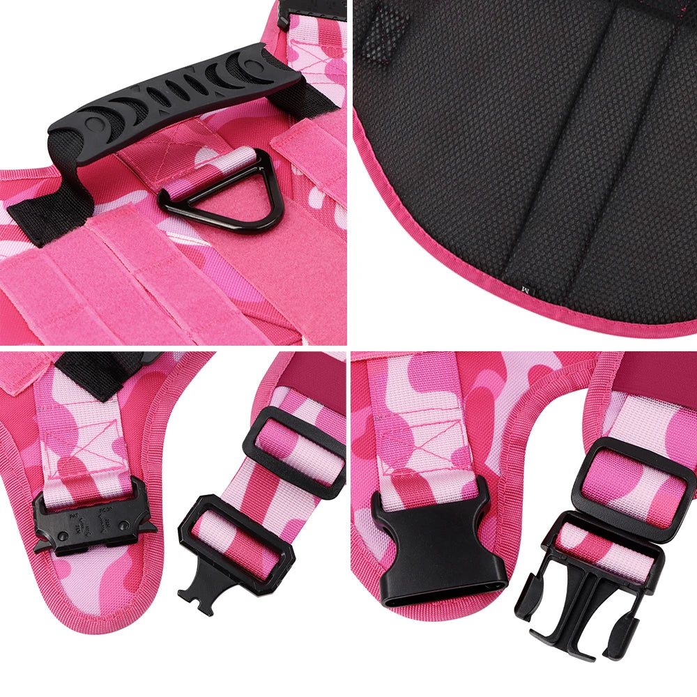 Set Ham Tactic + Lesa No-Pull – Nylon 1000D Militar, Maner, Inel D Dublu, Caini Medii si Mari