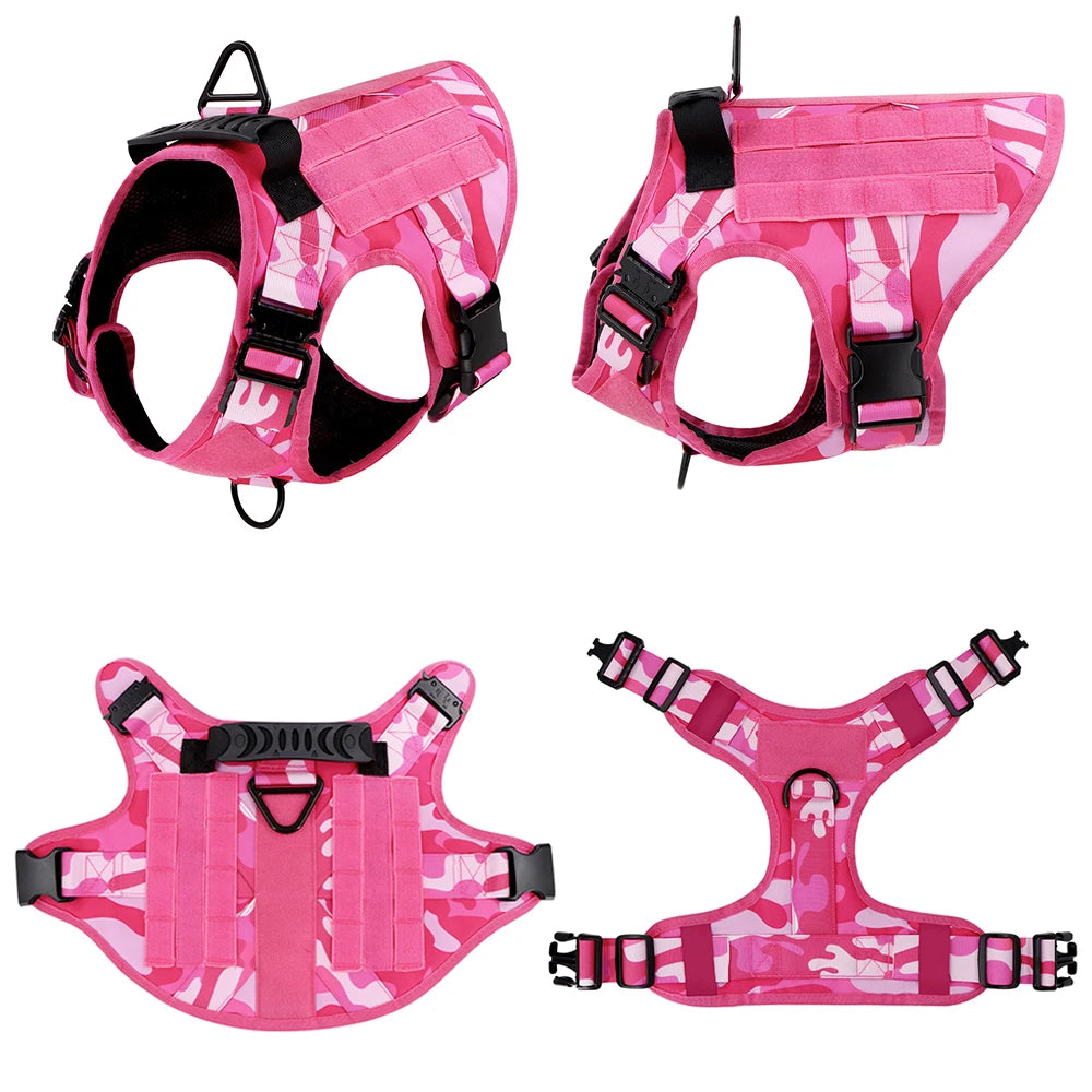 Set Ham Tactic + Lesa No-Pull – Nylon 1000D Militar, Maner, Inel D Dublu, Caini Medii si Mari