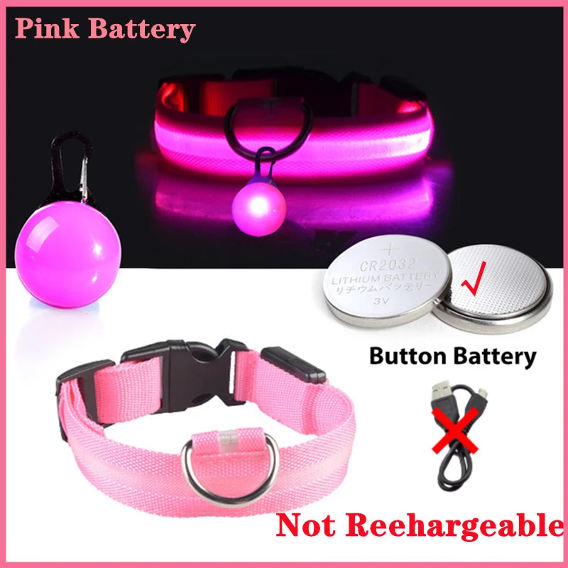 Zgarda luminoasa LED USB reincarcabila caini pisici siguranta noapte COOYOMOO