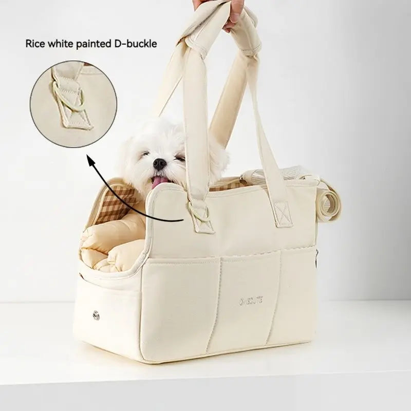 Geanta transport caini mici bumbac umar Chihuahua Yorkshire