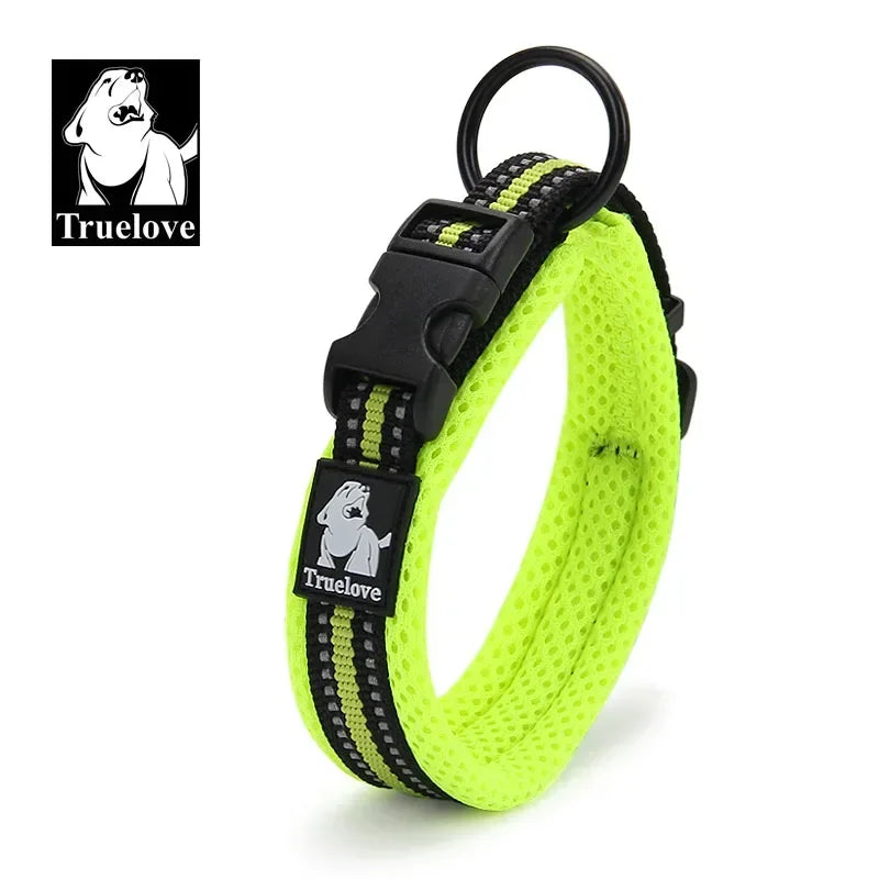 Zgarda caini Truelove mesh moale 3M reflectorizanta 8 marimi toate rasele