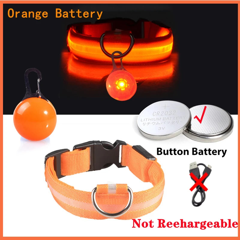 Zgarda luminoasa LED USB reincarcabila caini pisici siguranta noapte COOYOMOO