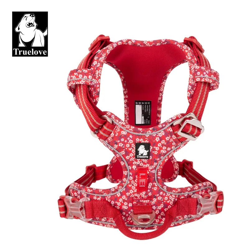 Ham Floral Truelove TLH5655 – Bumbac Respirabil, Reflectorizant, No-Pull, Caini si Pisici Mici/Medii