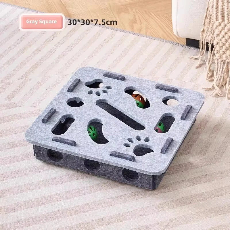 Jucarie Puzzle din Fetru pentru Pisici cu Minge
