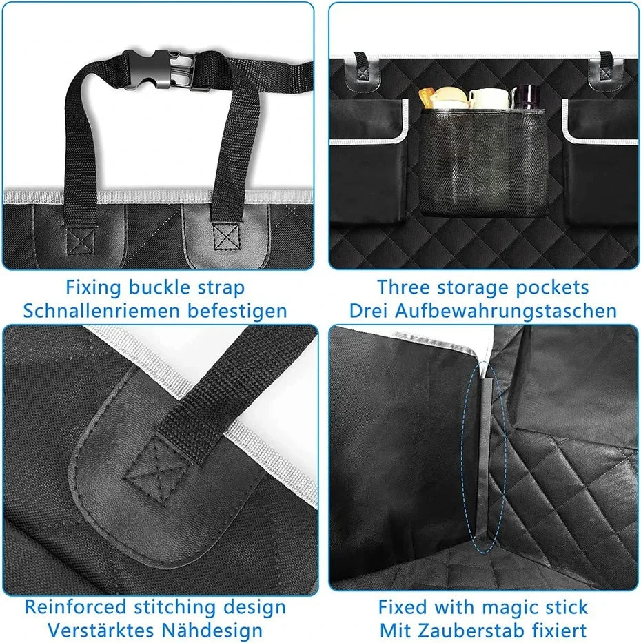Husă Auto Impermeabilă pentru Câini – Hammock Oxford 600D pentru Bancheta Spate