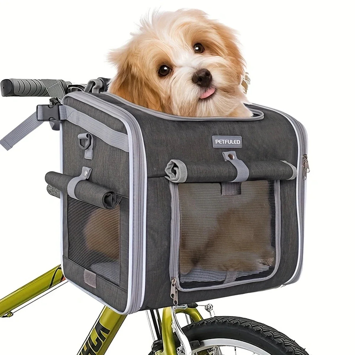 Cos Bicicleta Transport Pisici si Caini - Rucsac Extensibil cu 4 Usi, Pliabil, Poliester