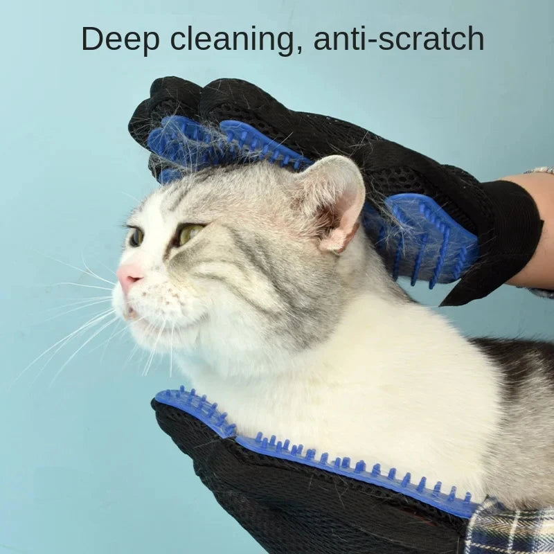 Manusi Silicon 2in1 Descarcare Par si Masaj – Perie Grooming pentru Caini si Pisici