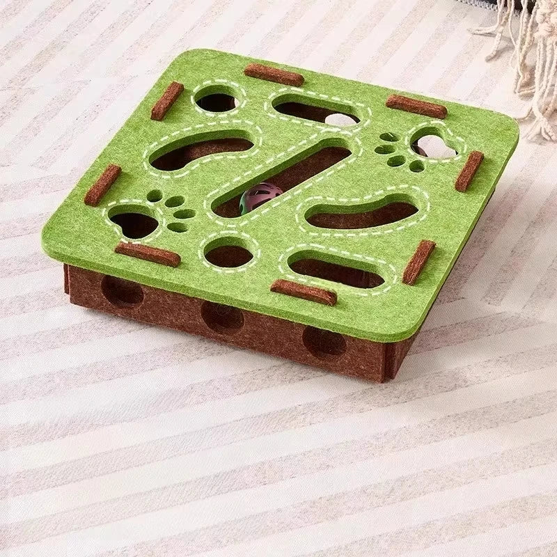 Jucarie Puzzle din Fetru pentru Pisici cu Minge