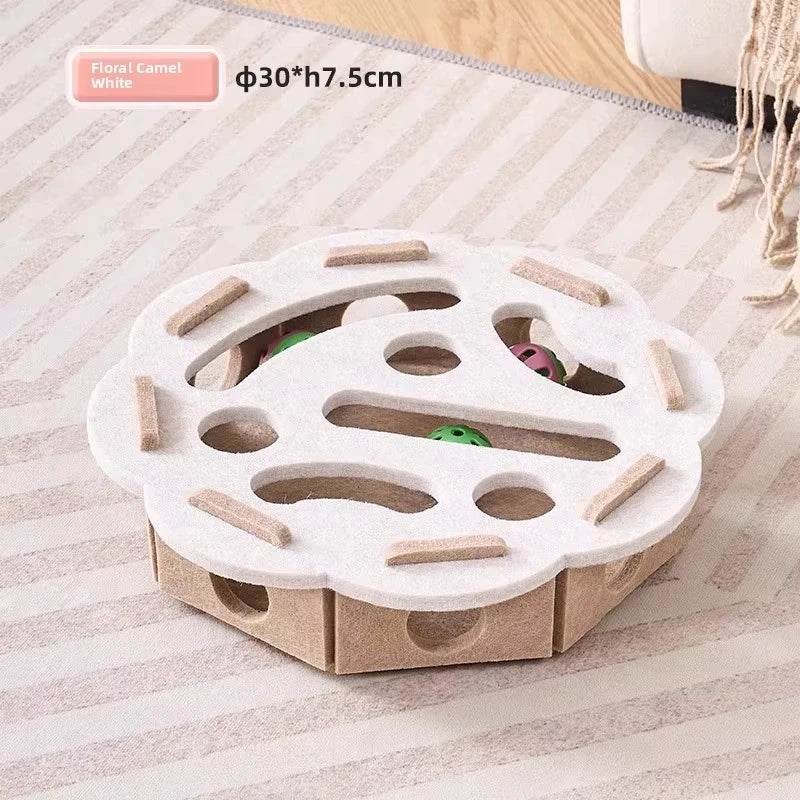 Jucarie Puzzle din Fetru pentru Pisici cu Minge