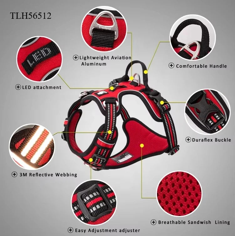 Ham Tactic Reflectorizant Truelove pentru Câini – Nylon Respirabil, Toate Mărimile