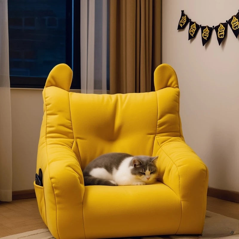 Pat canapea pentru pisici – design cartoon, detașabil și lavabil, max. 2,72 kg
