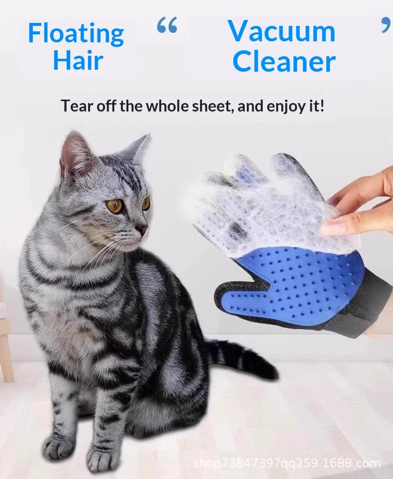 Manusi Silicon 2in1 Descarcare Par si Masaj – Perie Grooming pentru Caini si Pisici