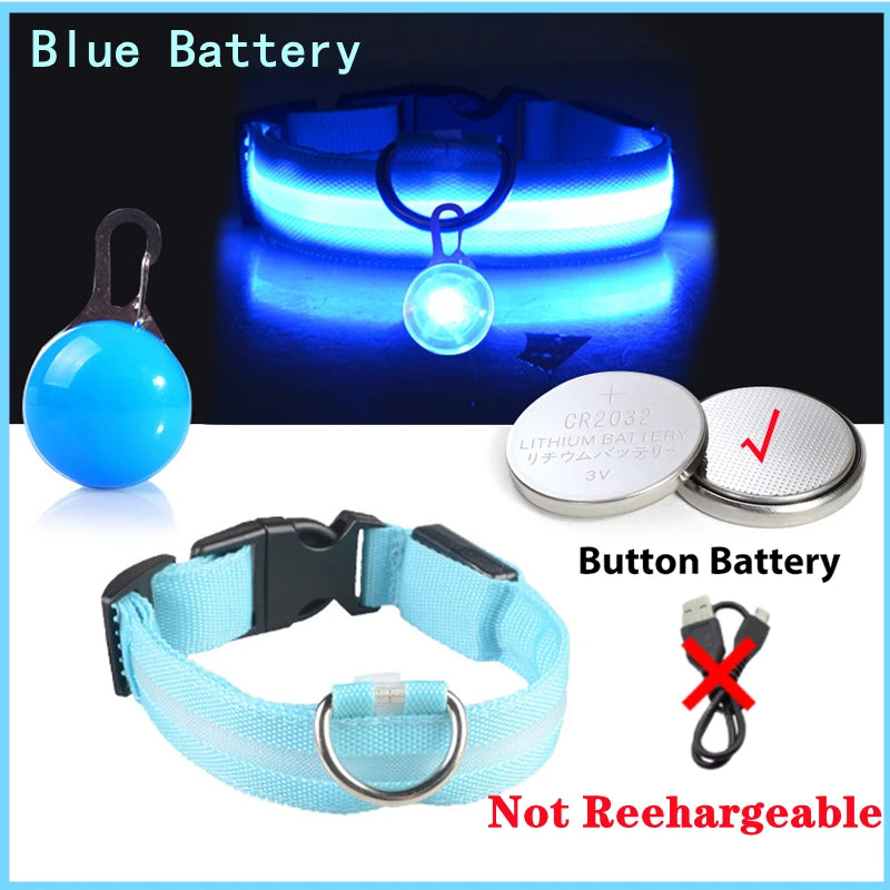 Zgarda luminoasa LED USB reincarcabila caini pisici siguranta noapte COOYOMOO