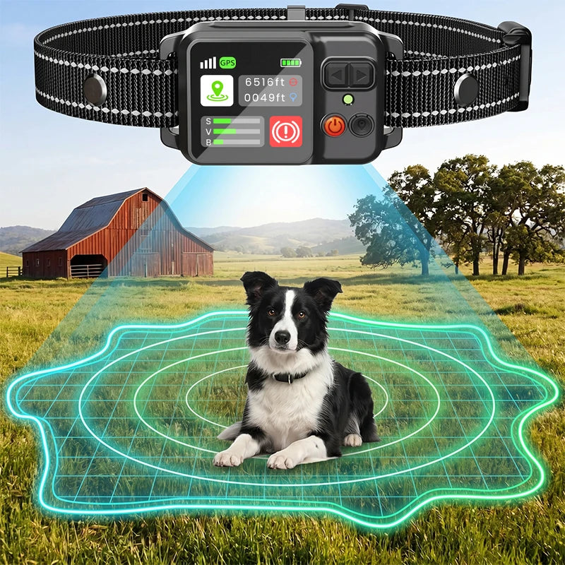 Gard Electronic pentru Câini – Sistem GPS Wireless Impermeabil cu Zgardă de Antrenament