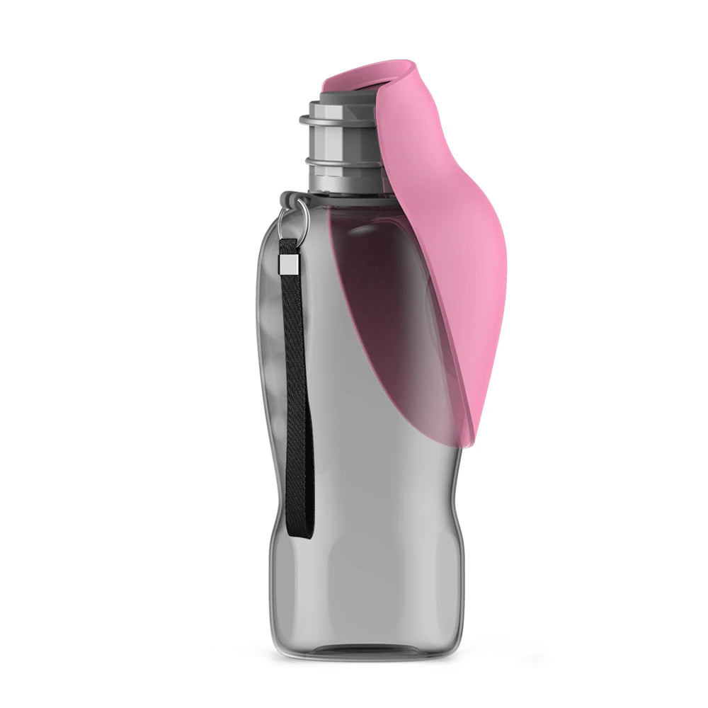 Sticlă portabilă de apă 800ml pentru câini – bol integrat, ideal pentru plimbări
