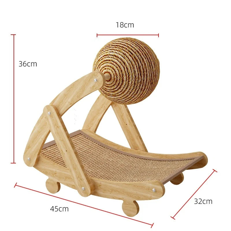 Minge Zgariator din Lemn 2 in 1 pentru Pisici cu Sisal