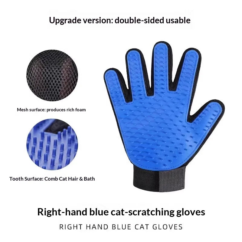 Manusi Silicon 2in1 Descarcare Par si Masaj – Perie Grooming pentru Caini si Pisici