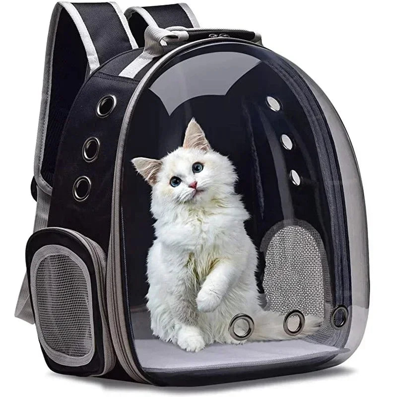 Rucsac Capsulă Spațială pentru Pisici – Fereastră Panoramică, Respirabil, Oxford PVC, 40x16x34cm