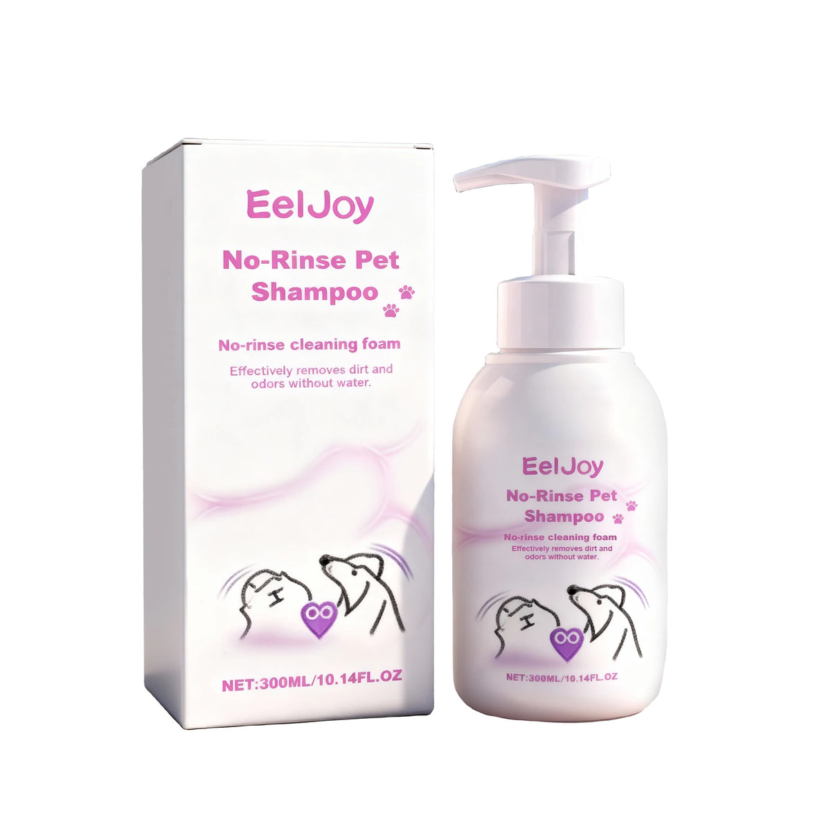 Spuma Sampon Uscat Hidratant 300ml – Anti-Mancarime, Deodorizant, pentru Caini si Pisici