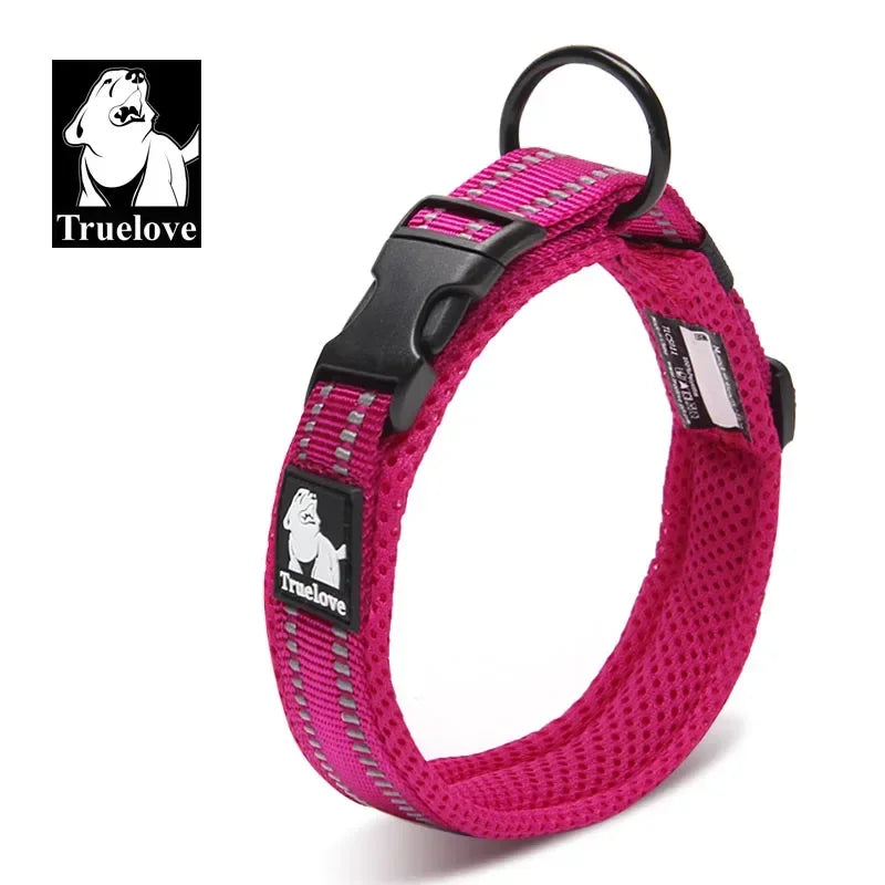 Zgarda caini Truelove mesh moale 3M reflectorizanta 8 marimi toate rasele