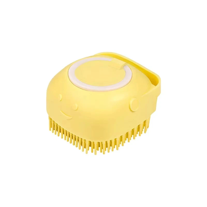 Perie Dus Silicon cu Rezervor Sampon Integrat – Autocuratare, Detangling, Caini si Pisici