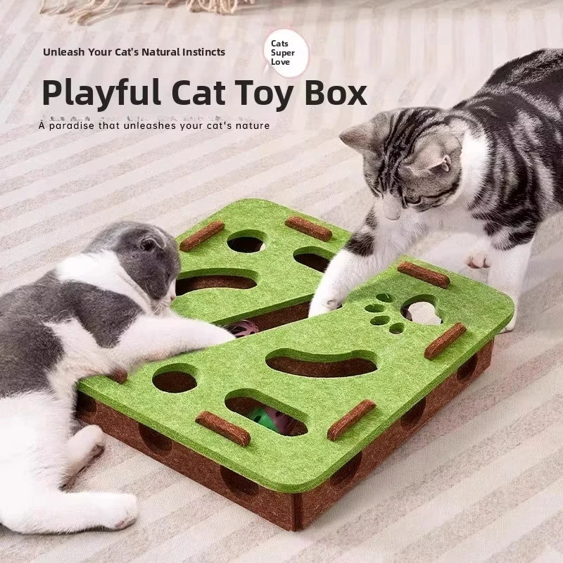 Jucarie Puzzle din Fetru pentru Pisici cu Minge