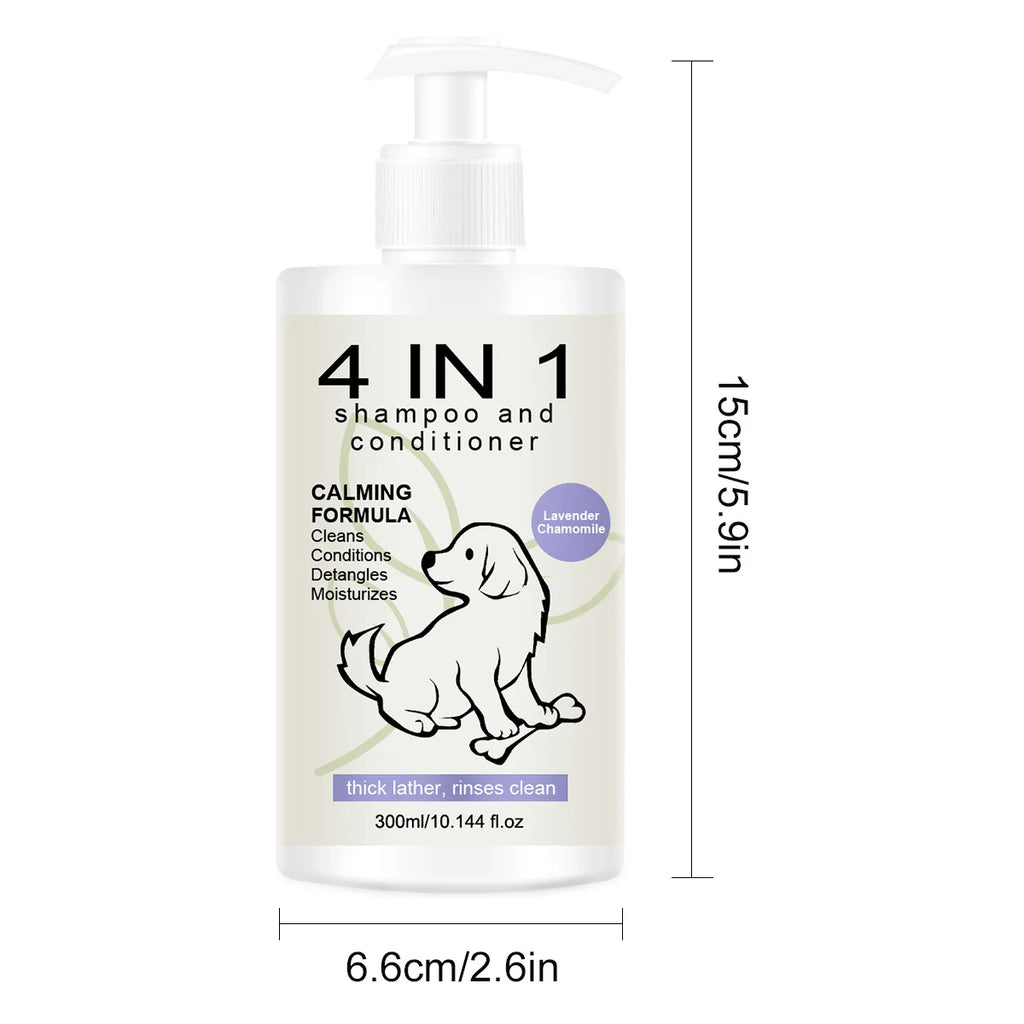 Sampon 4in1 Caini si Pisici 300ml – Curatare, Conditionare, Parfum si Anti-Cadere Par