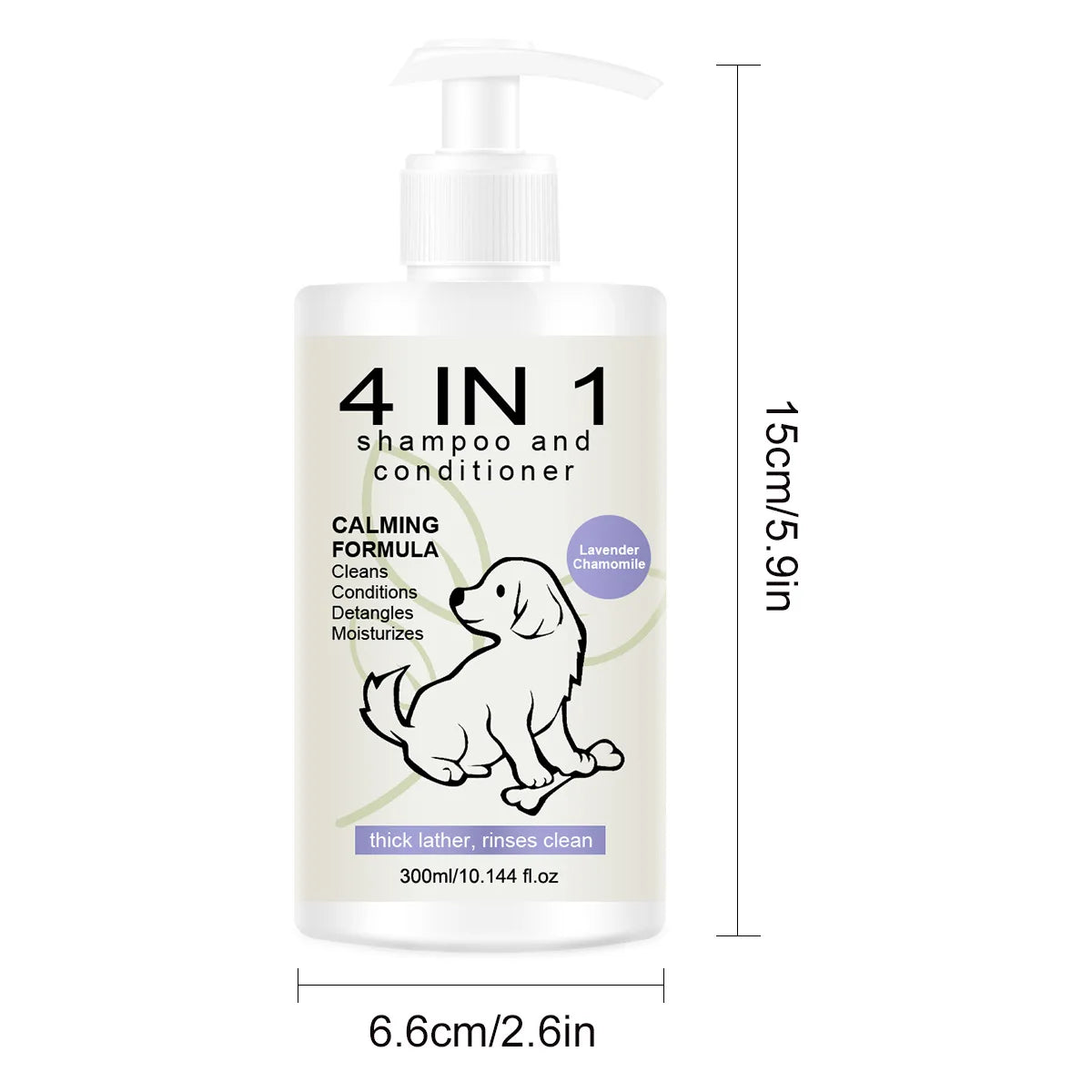 Sampon 4in1 Caini si Pisici 300ml – Curatare, Conditionare, Parfum si Anti-Cadere Par