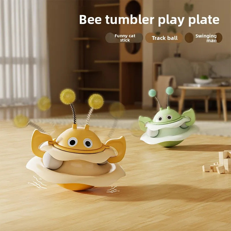 Jucarie Turntable cu Albinuta pentru Pisici - Tumbler Interactiv