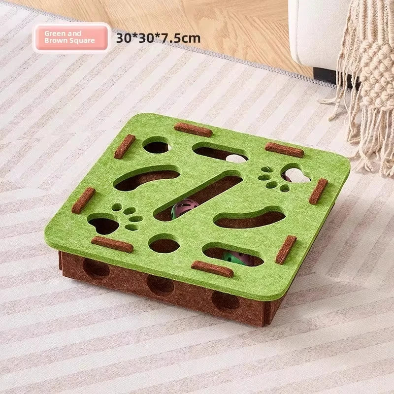 Jucarie Puzzle din Fetru pentru Pisici cu Minge