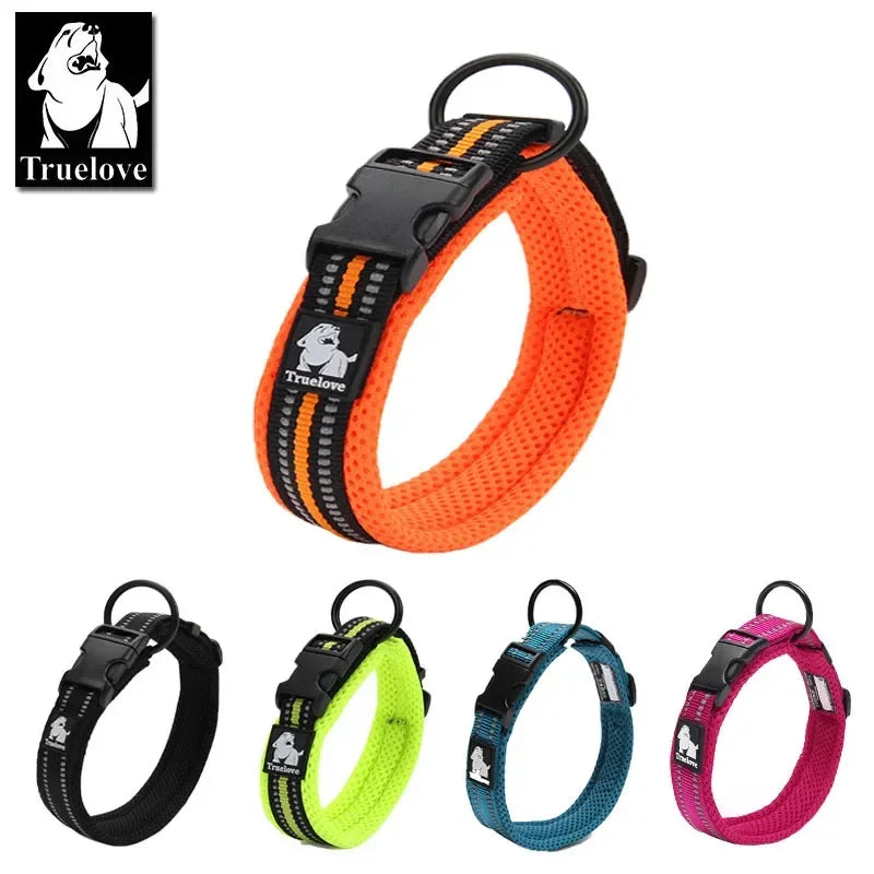 Zgarda caini Truelove mesh moale 3M reflectorizanta 8 marimi toate rasele